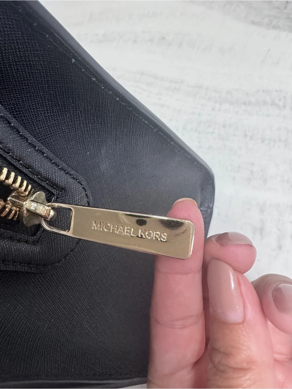 Michael Kors Black Saffiano Leather Top Handle Satchel Tote Bag